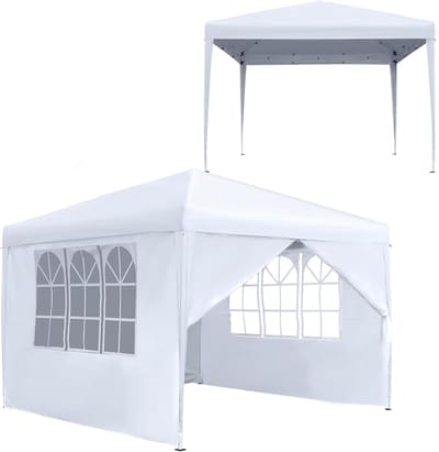 Opvouwbaar Paviljoen - Partytent Vouwtent - Feestelijke Bijeenkomsten - Pop-up Kliksysteem - 25 x 25 Meter - Wit