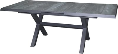 Noida uitschuifbare dining tuintafel 163-203x93xH76,5 cm met kruispoot aluminium antraciet
