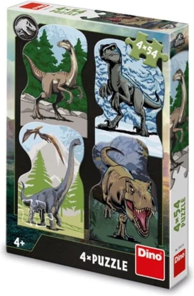 Dinotoys Dino puzzel - Kinderpuzzel 4 in 1 - Vanaf 4 jaar
