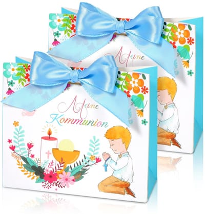 Dailygoods- Communion Geschenkdozen 12 Stuks - Blauw - Gastgeschenk - Partytüten - Zoete Lekkernijen - Cadeauverpakking