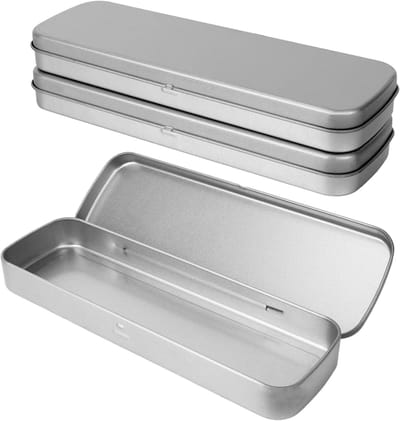 Set van 3 metalen pennenbakjes met deksel, ideaal voor het organiseren van kantoorbenodigdheden, sieraden en make-up accessoires, ook geschikt voor het vervoeren van snacks en bestek