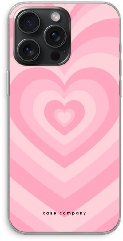 Case Company® - Hoesje geschikt voor iPhone 15 Pro Max hoesje - Hart Roos - Soft Cover Telefoonhoesje - Bescherming aan alle Kanten en Schermrand