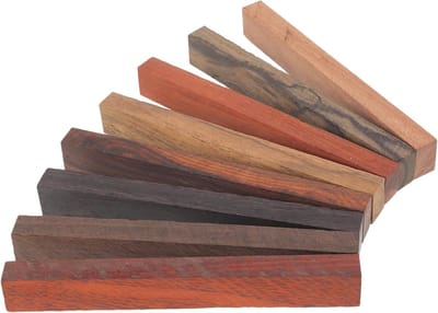 8 Stuks Houten Lege Blanks voor Draaien, Exotische Houten Marker en Onbewerkt Hout voor DIY Projecten en Houtsnijwerk
