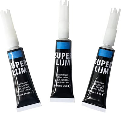Superlijm – Extra Sterk voor Rubber, Metaal, Glas, Kunststof & Hout – 3x3g Tubes - 3BMT®