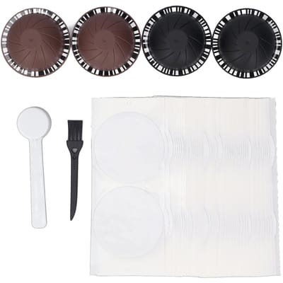 100 stuks Aluminiumfolie Dekselzegels met 4 Herbruikbare Koffiecapsules Plastic Navulbare Koffiepads Sticker Deksels voor