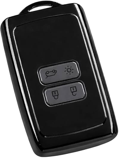 Autosleutel Hoesje geschikt voor Renault - Sleutelcover - TPU Cover Sleutelhoes - Accessoires - zwart,grijs