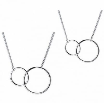 2 Delig -Set- Odi- Zilver- Cirkel- Ketting- Enkelbandje- Charme Bijoux