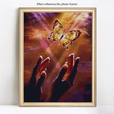 Broderie Diamant Plein Affichage Scénique Peinture Diamant Ronde Complète Paysage 5D DIY Point de Croix 20X30CM brown
