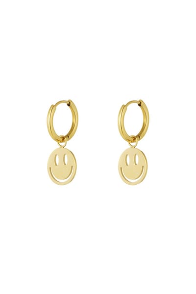 Oorbellen smiley lover - goud