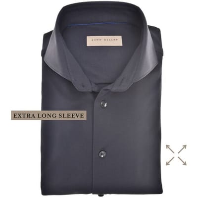 John Miller Overhemd Slim-Fit Hyperstretch Extra Long Sleeve Mouwlengte 7 Navy / male