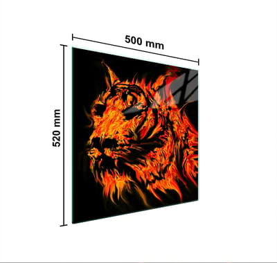 TMK ArtDeko - Beschermplaat Voor Fornuis - 50x52 cm - Tijger - Getemperd Glas
