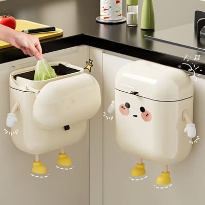 Wandafvalbak 9L – Stijlvolle en Ruime Afvalemmer voor Keuken en Badkamer met Deksel en Waterbestendig Ontwerp