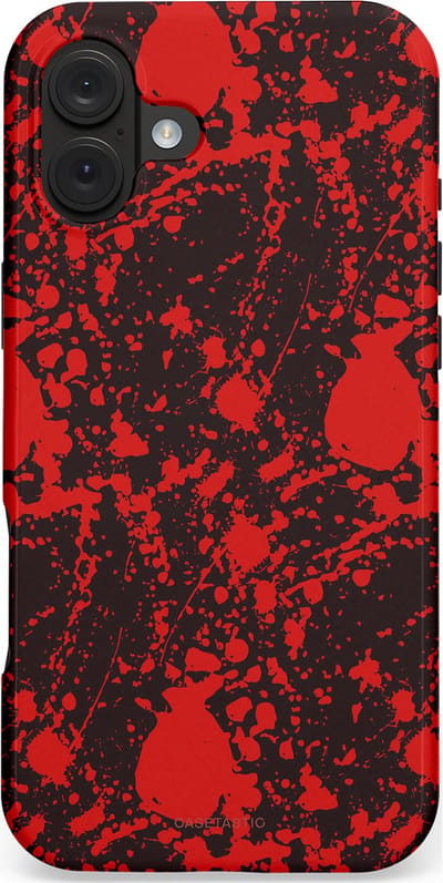 Casetastic hoesje geschikt voor Apple iPhone 16 Plus - MagSafe - Dubbellaagse bescherming - In de schaduw van bloed - Fashion Case - Zwart Bordeaux