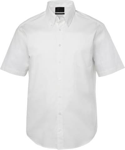 JP 1880 - Heren - Overhemd korte mouw buttondown-kraag modern fit - Off-white - Maat L