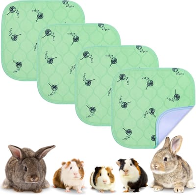 VANESTE Bodembedekking Knaagdieren en Konijnen - Cavia Fleece Pee Pads - Strooiselmat - Stofvrij - Wasbaar - 30x30 cm - 4 Stuks