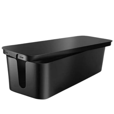 BUDDLEY Kabelbox Zwart (XL) - Kabeldoos - Kabel Opbergbox Stekkerdoos - Cable Management - Verlengsnoer - Kabel management - Kabel Organiser Bureau - Kabel Organiser - Kabelbox Stekkerdoos - Cable Box - Kabel Doos - Kabelbox voor snoeren wegwerken