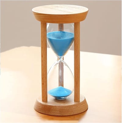 Zandloper Timer - Ei Zandloper - Kooktijd Bijhouden - Houten Frame - 10 cm Hoog - Blauw