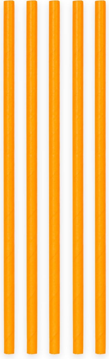 20 Papieren rietjes Oranje - 6mm x 197mm