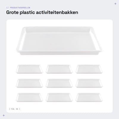 Dailygoods- Activiteitenbak 10 stuks - Kunst ambachten - Organisator - Plastic - 39 x 29 x 4 cm - Morsbestendig - Kunstbak