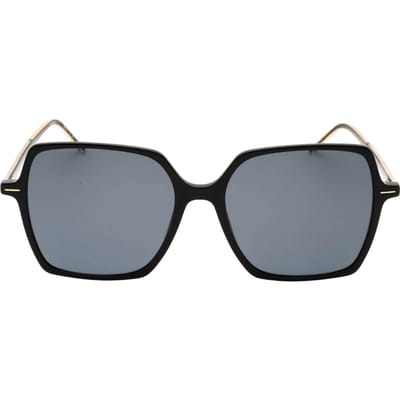 Hugo Boss Vierkante zonnebril heren (Zwart/Goud/Grijs)