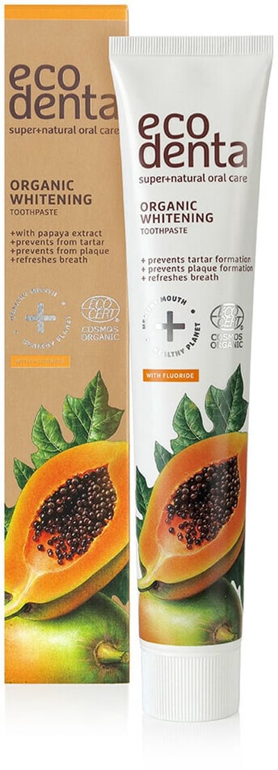 Ecodenta Tandpasta Organic Whitening Papaja - 3 x 75 ml - Voordeelverpakking