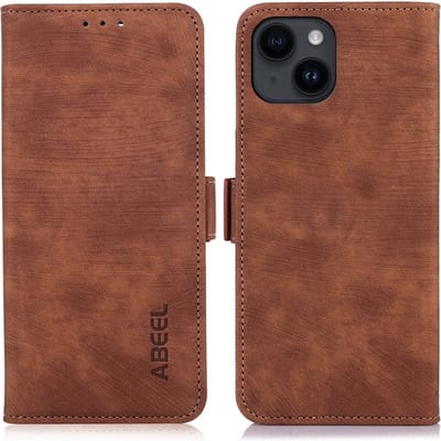 Abeel-iPhone 15 - Lederlook - Book Case - Bruin