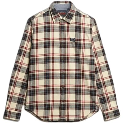 Superdry Overhemd Lumberjack Ruit Off White - Maat 3XL - Heren - Overhemden Casual