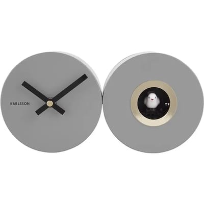 Karlsson Koekoeksklok Duo Cuckoo - Mat Muisgrijs - 26x13x7,2cm - Scandinavisch