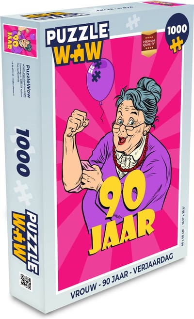 Puzzel Vrouw - 90 Jaar - Verjaardag - Legpuzzel - Puzzel 1000 stukjes volwassenen