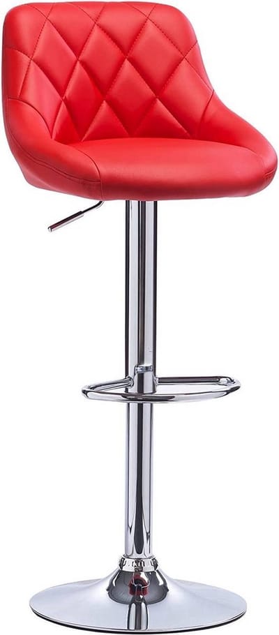 Barkrukken Set Rood - Verstelbaar, Velvet en Ergonomisch - Voor Eetkamer, Keuken en Woonkamer