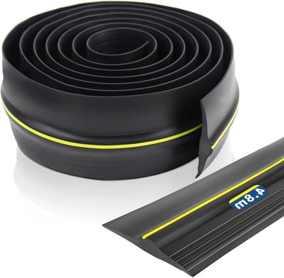 Drempelafdichting van rubber voor garagedeuren, weerbestendig, 4.8 meter lang, eenvoudig te installeren, ideaal voor isolatie