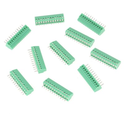 Universele Schroef PCB Klemmenblok Connector 12-Pins Groen 2.54mm Set van 10