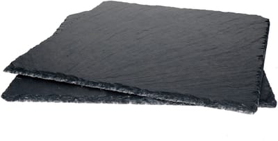 Set van 2 leisteenplaten 30x30cm zwart - 23464620