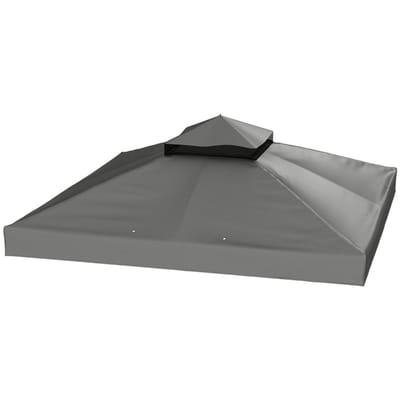 Paviljoen Vervangend Dak - 3x3m - Met Waterafvoer & UPF30+ Bescherming - Donkergrijs