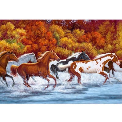 5D DIY Diamond schilderij rennende paarden borduurwerk mozaïek kruissteek strass decor 20X30CM brown
