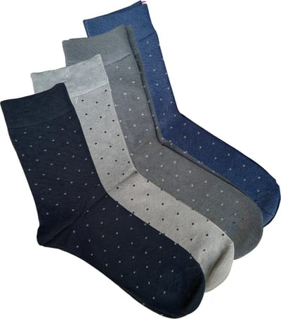 green-goose® Bamboe Sokken Heren - Maat 39-44 - 4 Paar - Stippen - 85% Bamboe - Zacht, Ademend, Hypoallergeen en Comfortabel