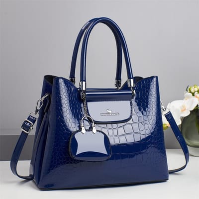 Nieuwe Handtas met Stenen Print Licht Luxe Hoge Uitstraling Glanzend Leer Moedertas Grote Capaciteit Schoudertas Crossbody Tas . gray