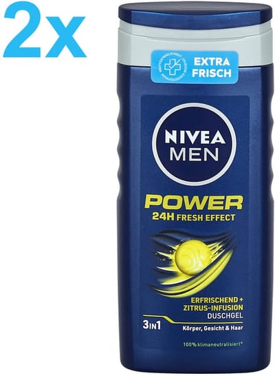 NIVEA – MEN – 3 in 1 – Energy – Douchegel – 2x 250 ml - DUO DEAL