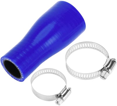 Dailygoods- Koelslang Siliconen - Zwart/Blauw - Binnendiameter 25 mm - Lengte 100 mm - Temperatuurbestendig tot 300 °C - Inclusief Klemmen - Siliconenslang