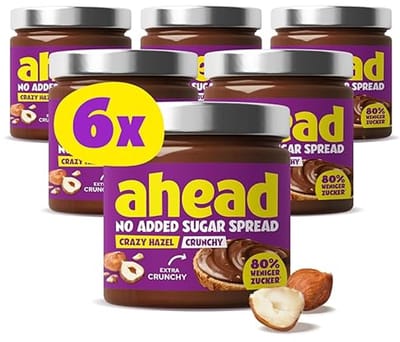 ahead Crazy Spreads – Suikerarme Notenpasta – Glutenvrij, Vegetarisch, Zonder Palmolie en Toegevoegde Suiker – Chocopasta & Pistache Pasta