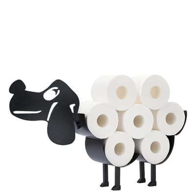 Sanics® Reserverolhouder Hond – Vrijstaand & Ophangbaar – WC Papier houder – Toiletrolhouder Zwart – WC Rolhouder staand 7 Rollen