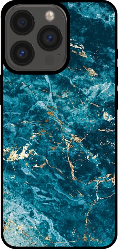 Smartphonica Telefoonhoesje voor iPhone 13 Pro met marmer opdruk - TPU backcover case marble design - Blauw geschikt voor iPhone 13 Pro