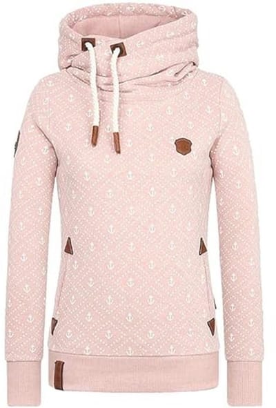 Dames Hoodie met Hoor Crop Print - Winter en Herfst Langs Mouwen Jasje