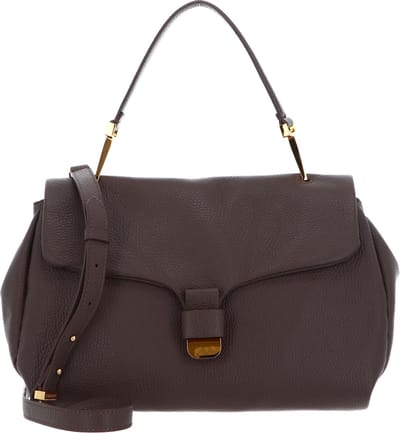COCCINELLE Leren Schoudertas Soft Handbag Coffee Donkerbruin