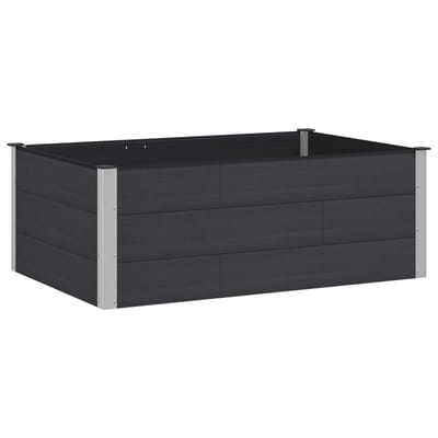 vidaXL Verhoogde plantenbak Zwart 150 x 100 x 54 cm WPC en Aluminium