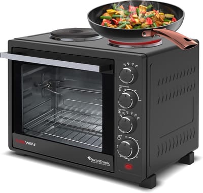 Mini Oven - Aanrecht Oven - Koken en Bakken - Met Kookplaten - 35 Liter - Zwart