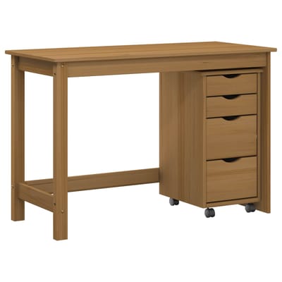 vidaXL - Bureau - en - rolkast - set - MOSS - 2 - st - HoningBruin