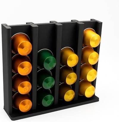 Capsulehouder voor koffie capsules - Koffiecapsulehouder - Geschikt voor 32 Nespresso-capsules - Opbergrek voor koffiecapsules - Capsulestandaard - Capsulerek - Zwart