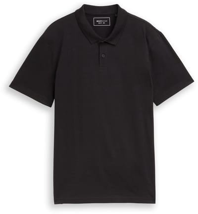 Tom Tailor Denim - Jersey poloshirt van katoen - Maat XXL - Black
