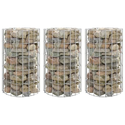 vidaXL - Gabion - plantenbakken - 3 - st - rond - verhoogd - Ø30x50 - cm - staal